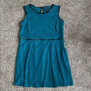 Teal plus size skater dress
